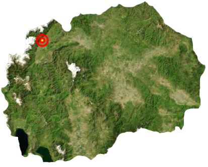 Mapa Makedonie s vyznačeným místem operace
